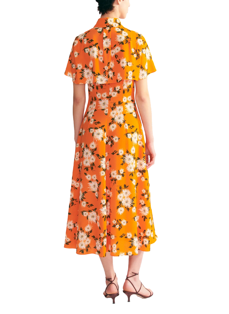 Florencia Midi Dress in Orange Dehlia - Emilia Wickstead