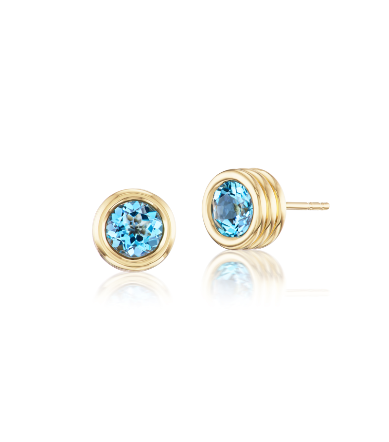 Blue Topaz Grotto Studs