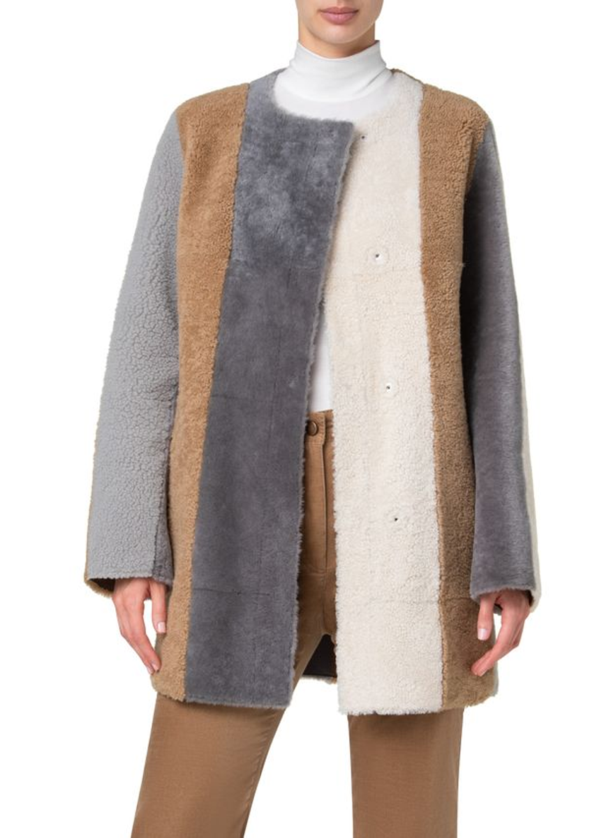 Colorblock Fur Coat - Akris Punto