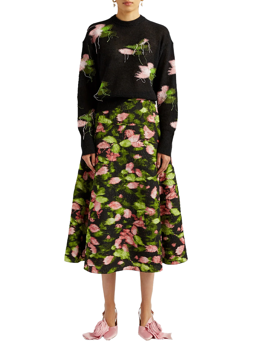 Gathered Lucia Matelasse Voluminous Skirt