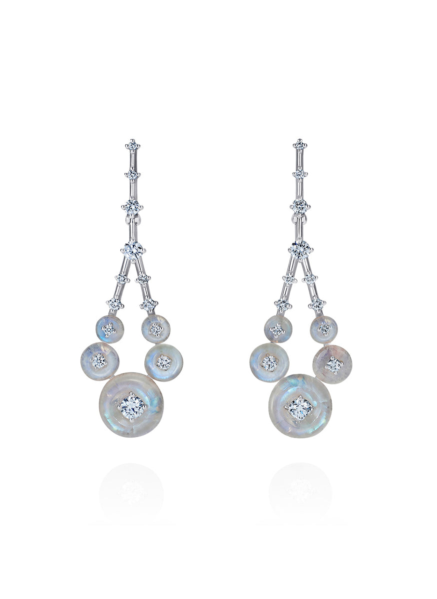 “Gravity” Moonstone Earrings, Small