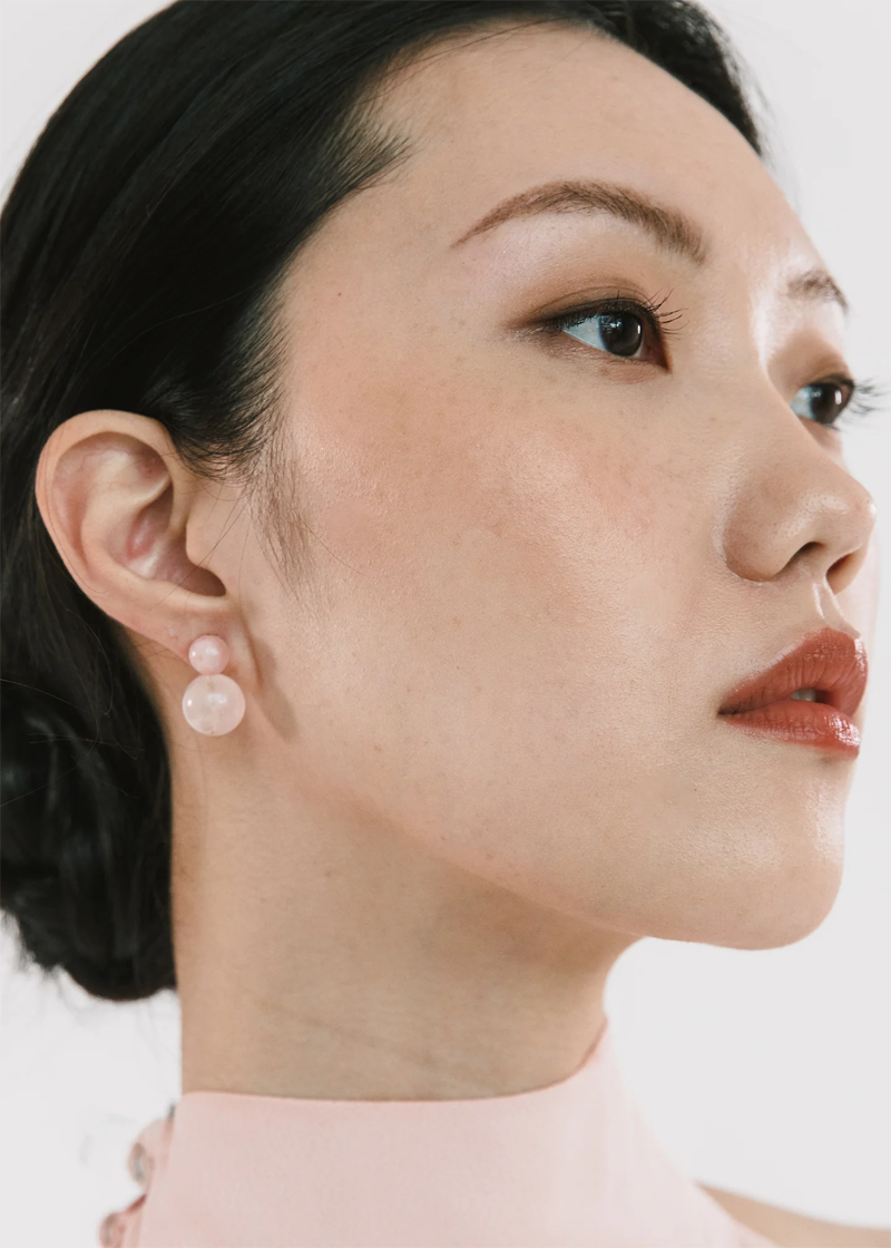 Cara Rose Quartz Earrings - Jennifer Behr