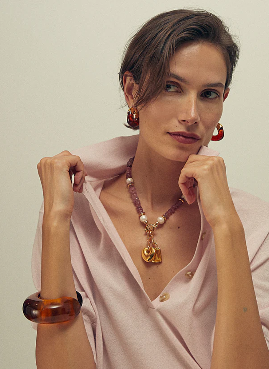 Organic Hoops In Tortoise - Lizzie Fortunato