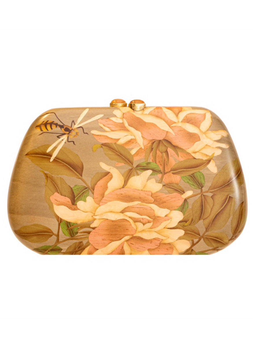 “Dragonfly” Marquetry Clutch