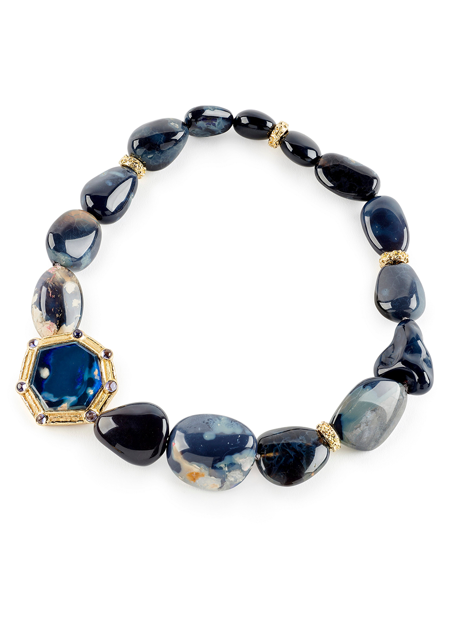 Black Opal and Tanzanite Necklace