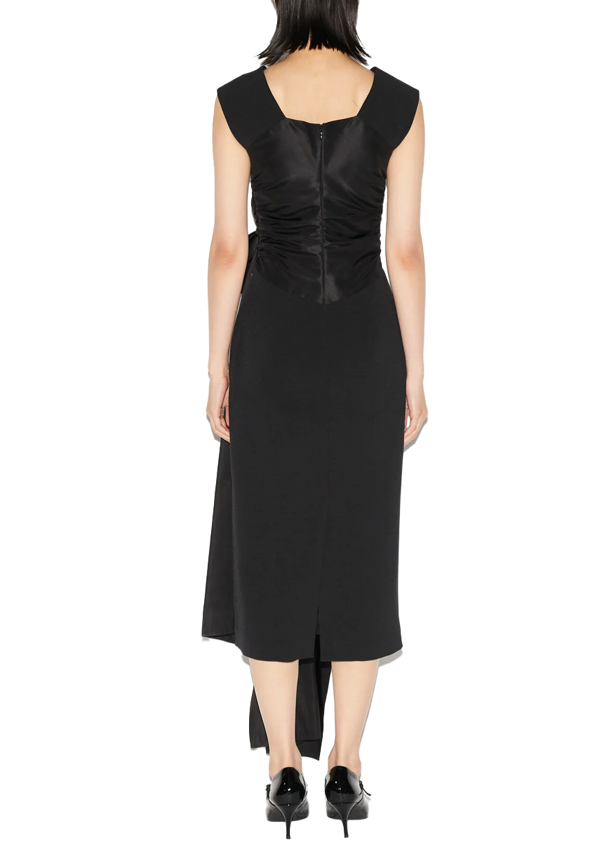 Kinsley Dress with Embellished Crepe in Black