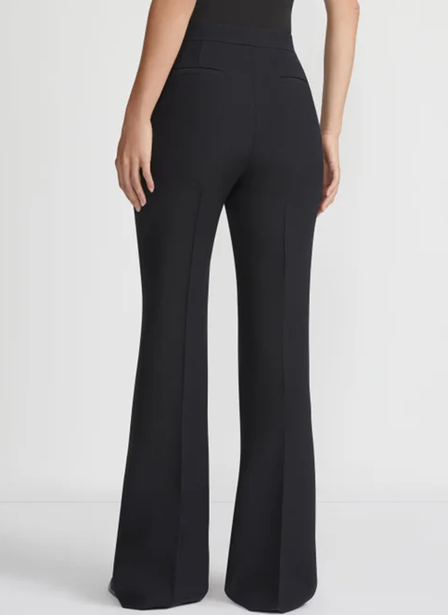 Wool-Silk Crepe Saint Marks Flared Pant - Lafayette 148 New York