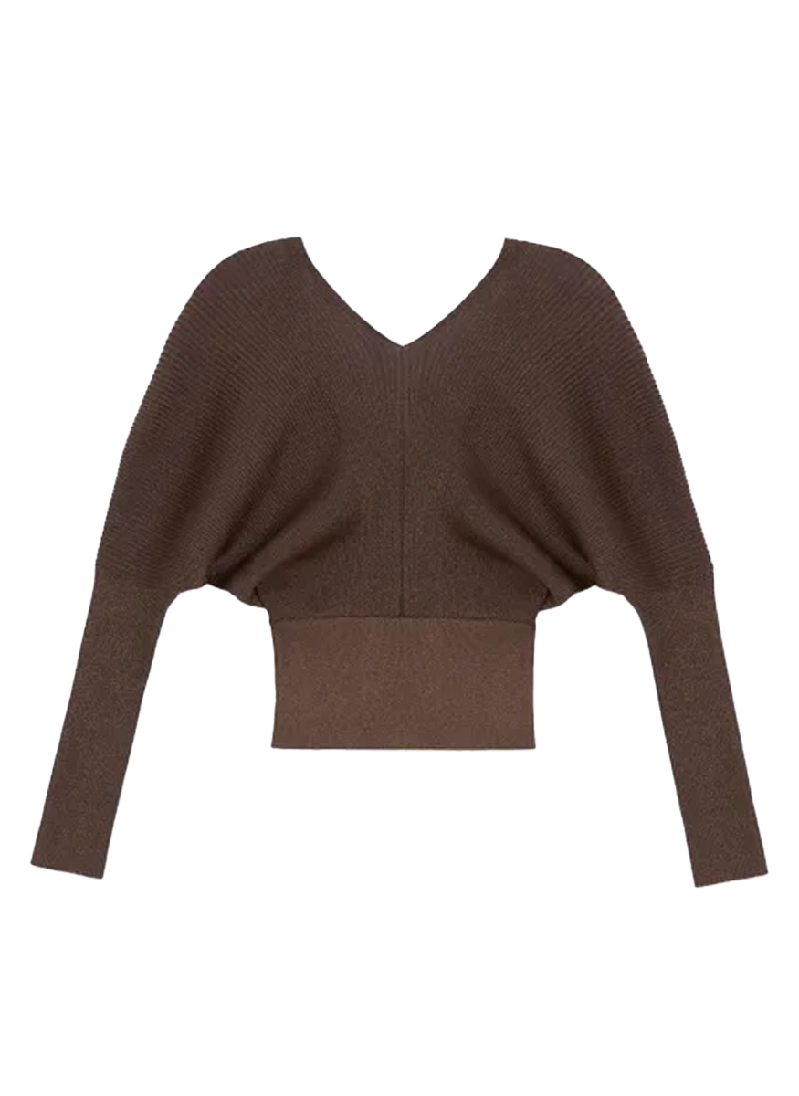 Finespun Voile Ribbed Blouson Sweater