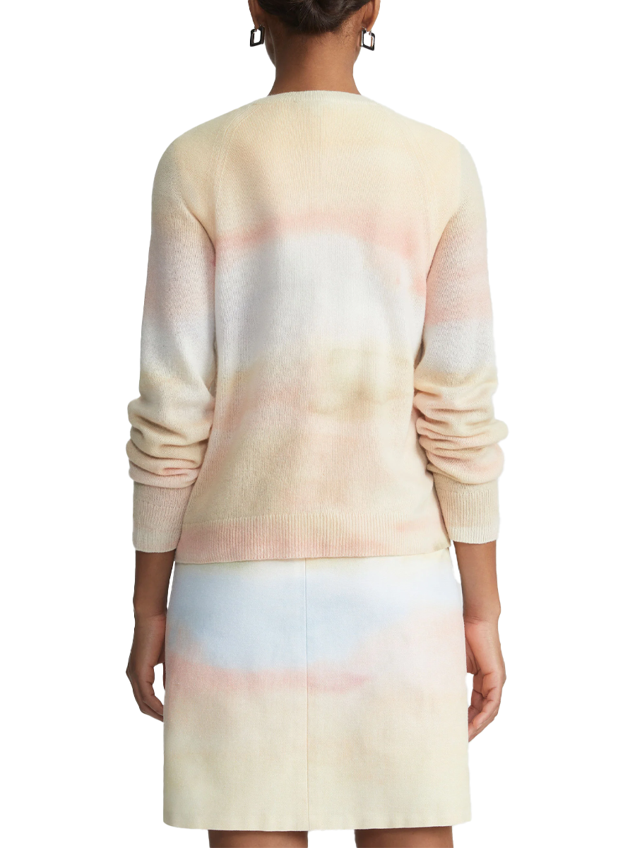 Printed Cashmere Crewneck Sweater - Lafayette 148 New York