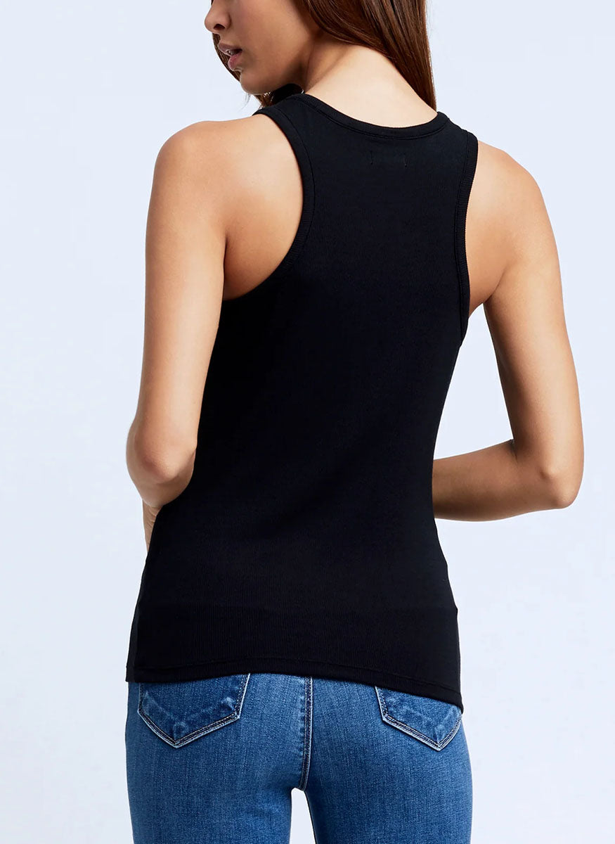 Nia Racerback Tank Top in Black - L'Agence