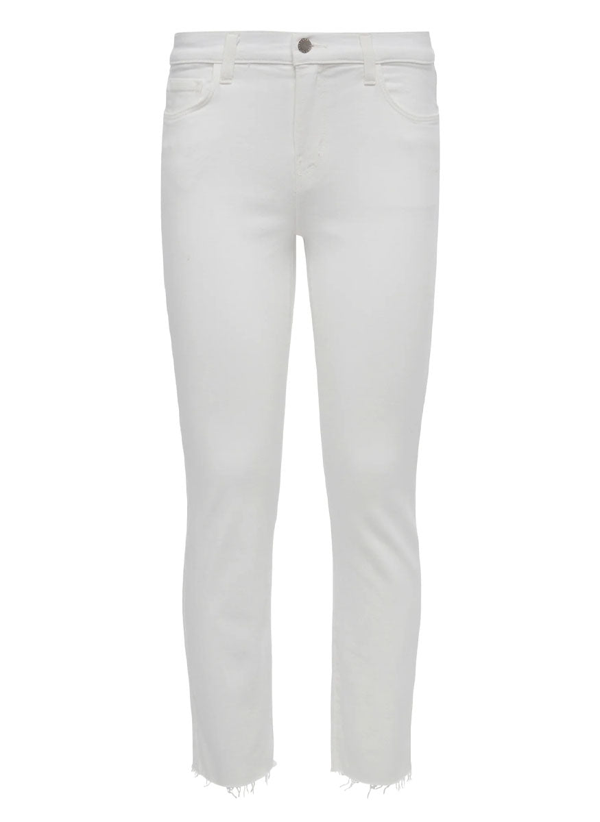 Sada High Rise Crop Slim Jeans in Blanc