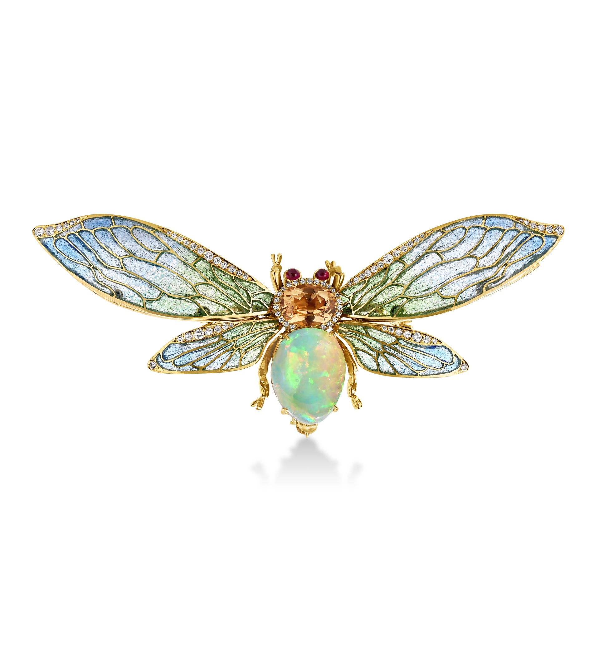 Opal Cicada Brooch