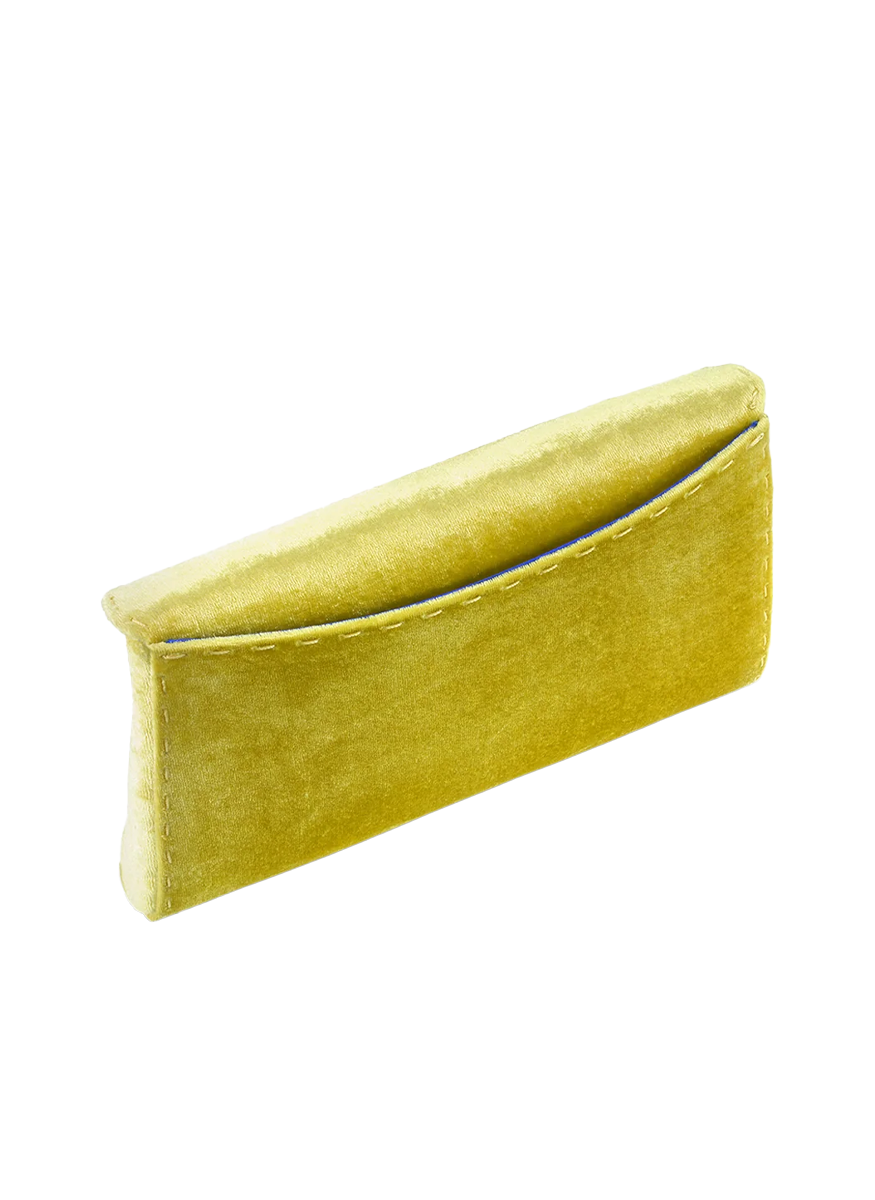 Lee Small Crushed Velvet Clutch in Limoncello - Tyler Ellis