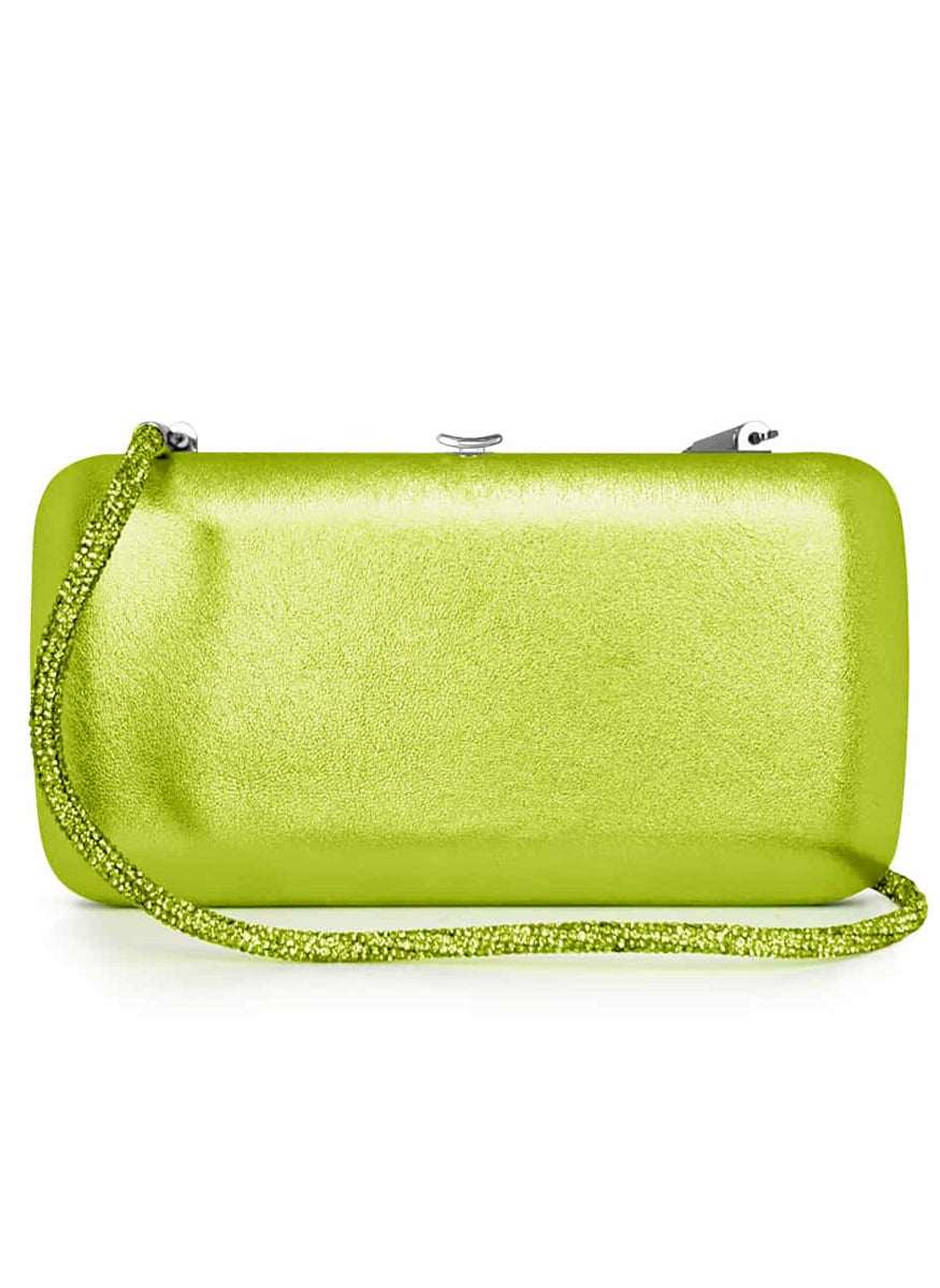 Finley Metallic Leather Clutch With Strap