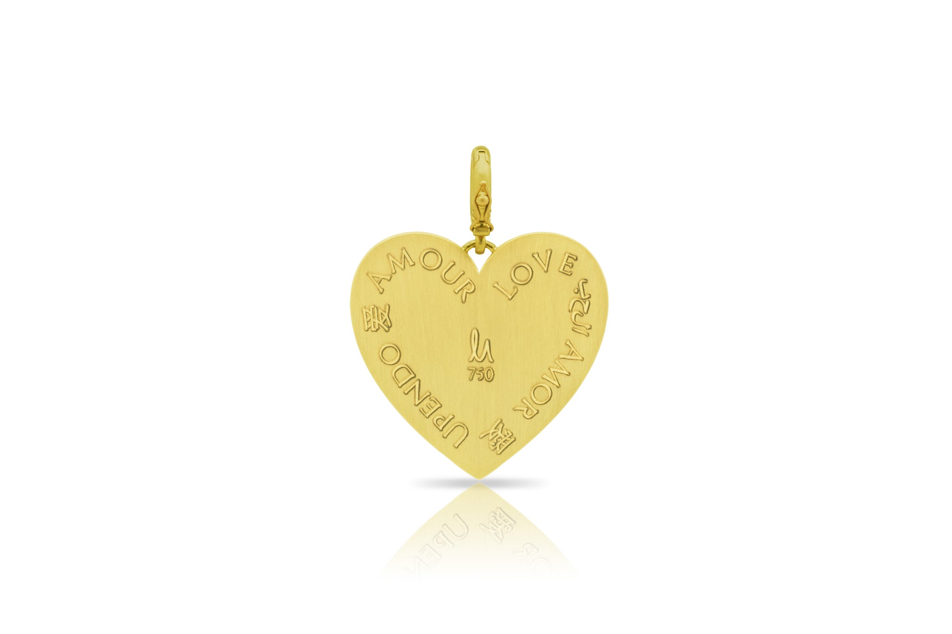 Grey Diamond Heart Pendant, Medium - Leigh Maxwell