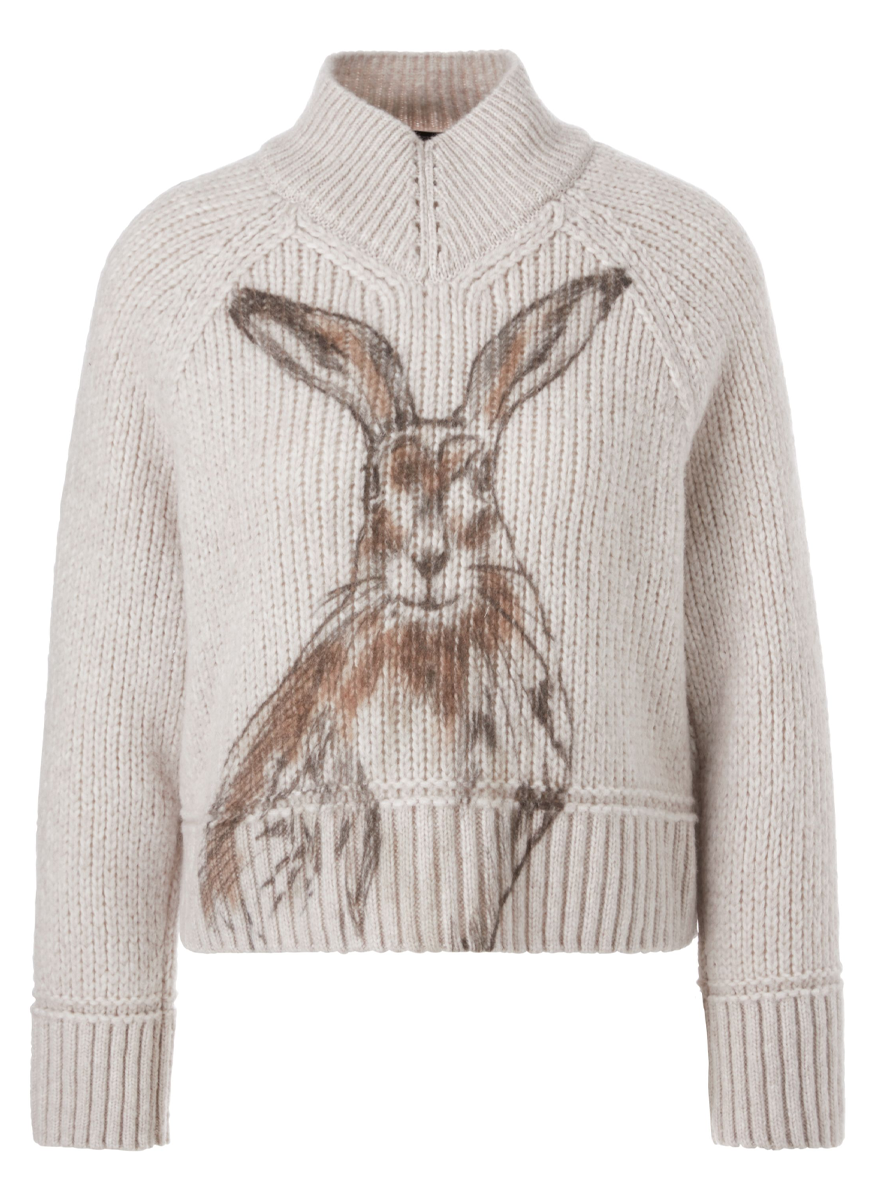 Long Sleeve Mock Neck Sweater with Bunny