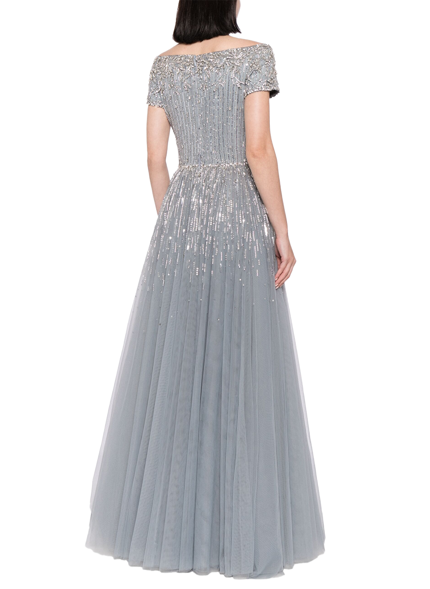 Lyra Bateau Neckline Sequin Ballgown - Jenny Packham