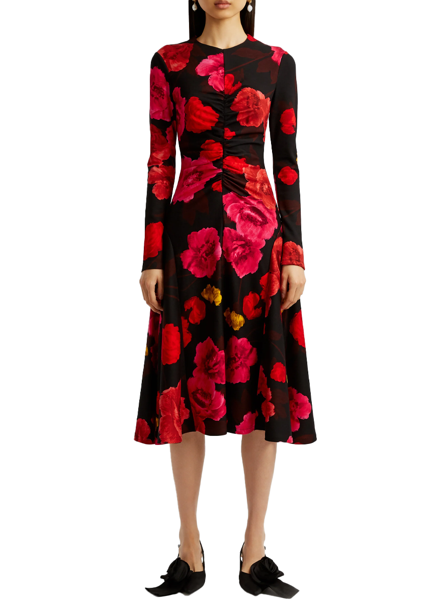 Midi Long Sleeve Violetta Jersey Dress - Erdem