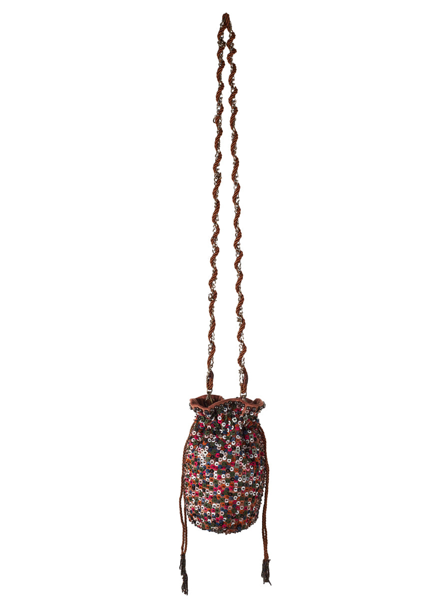 Tauane Drawstring Bag with Chain