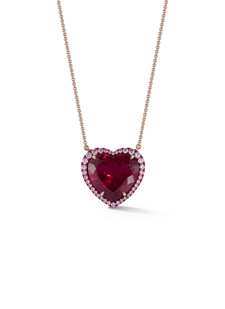 Rubellite Heart Necklace