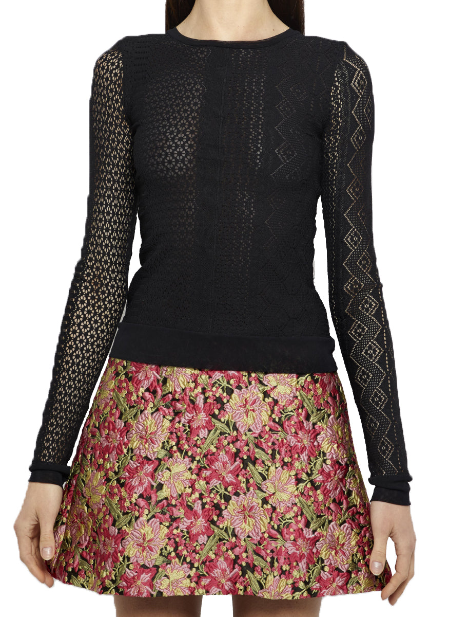 Patchwork Stretch Lace Kendra Top
