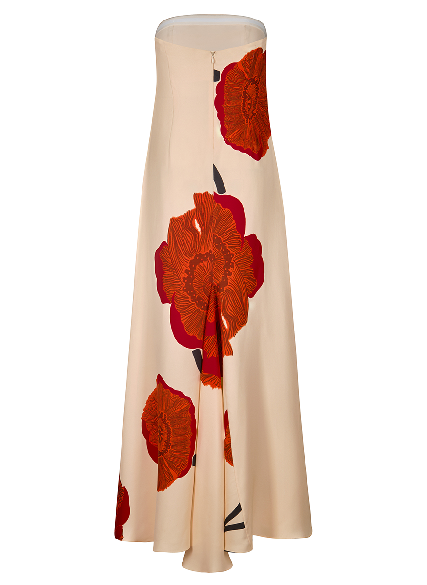 Red Petals Crepe Gown - Johanna Ortiz