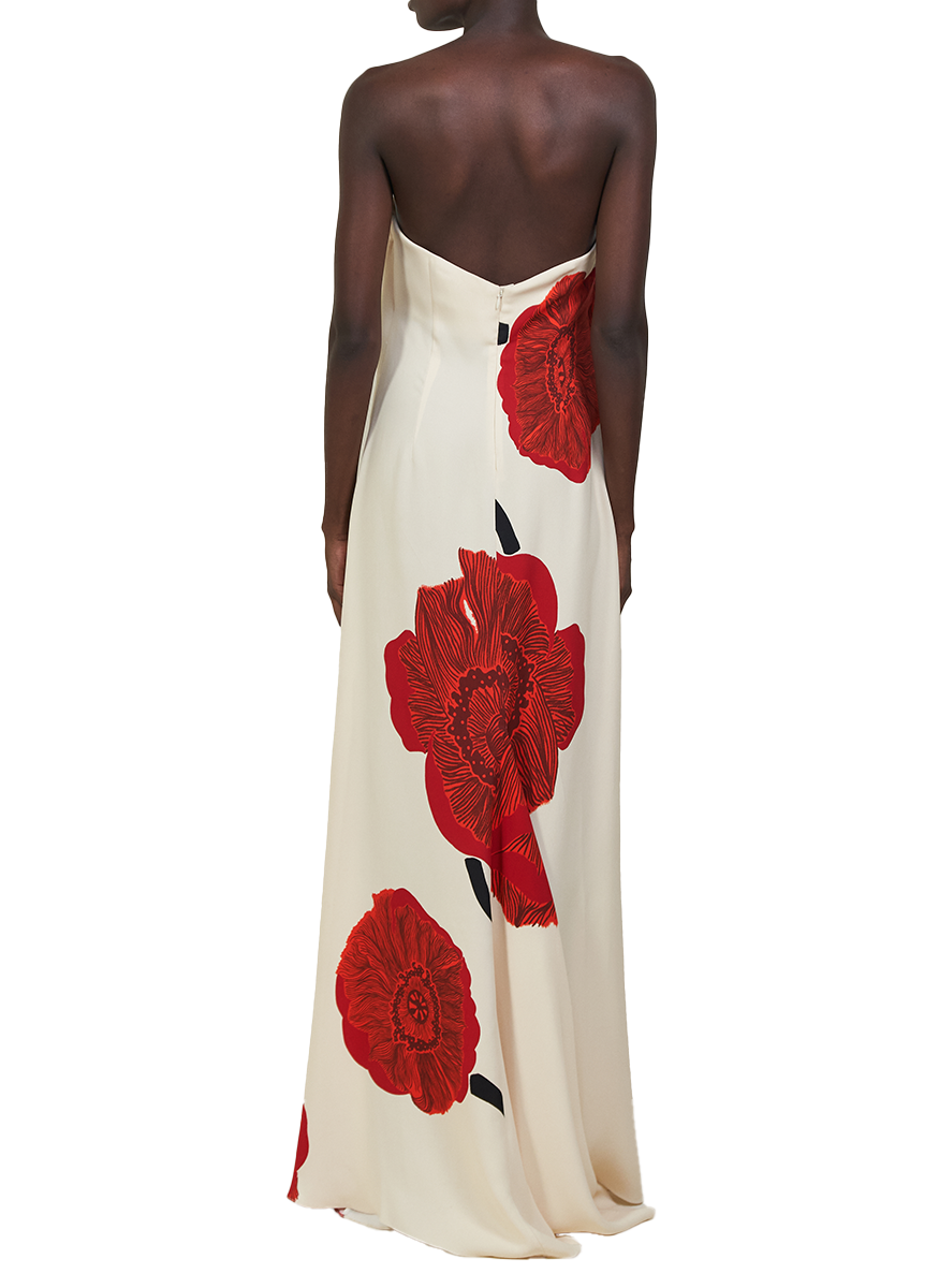 Red Petals Crepe Gown - Johanna Ortiz