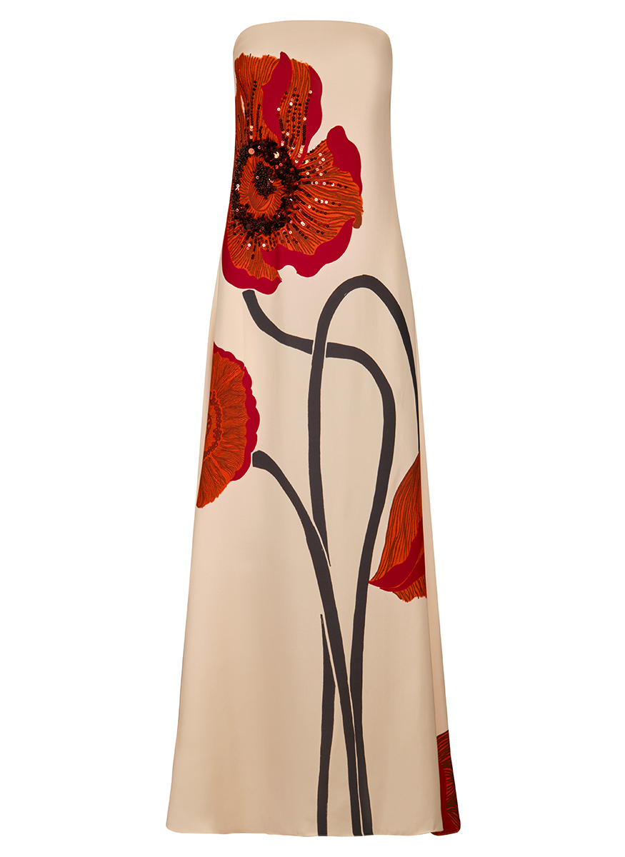 Red Petals Crepe Gown - Johanna Ortiz