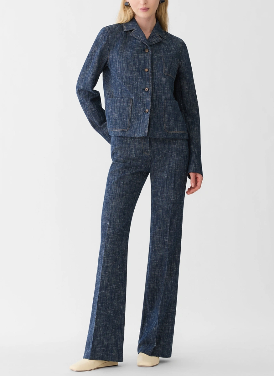 Denim-Effect Twill Reade Flare Pant - Lafayette 148 New York
