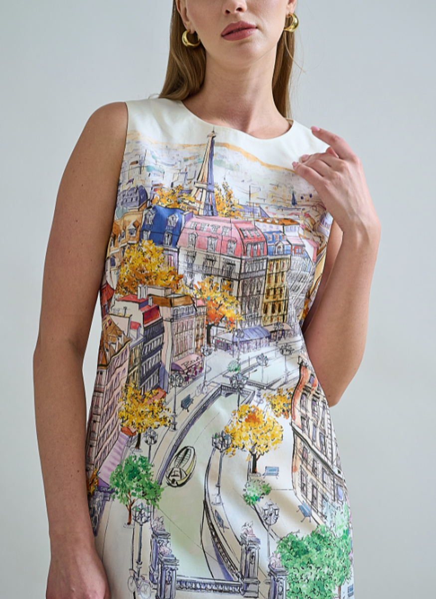 Cotton Printed Sleeveless Dress - Rani Arabella