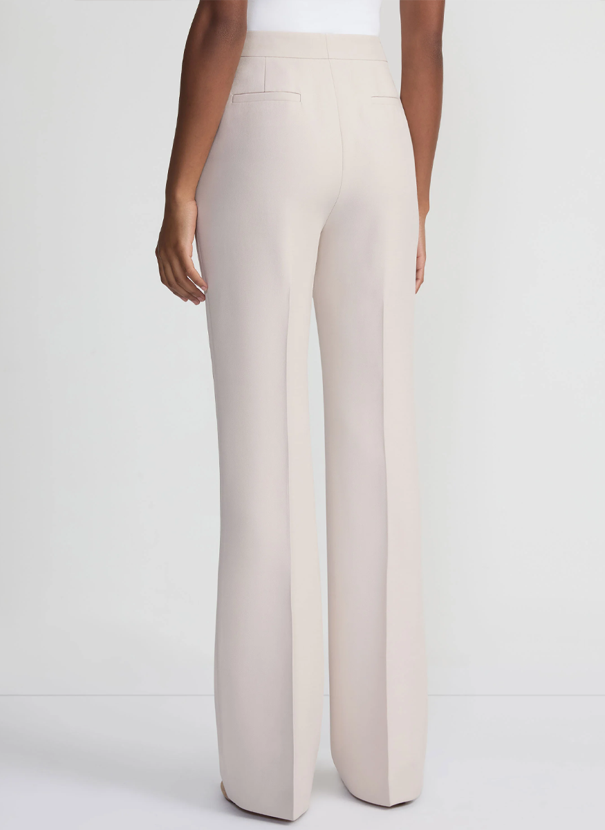 Wool-Silk Crepe Saint Marks Flared Pant - Lafayette 148 New York