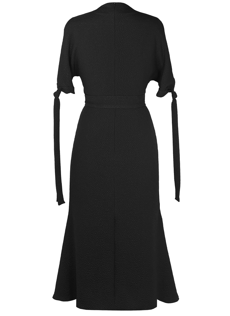 Pedernal Dress in Black Bubble Jacquard