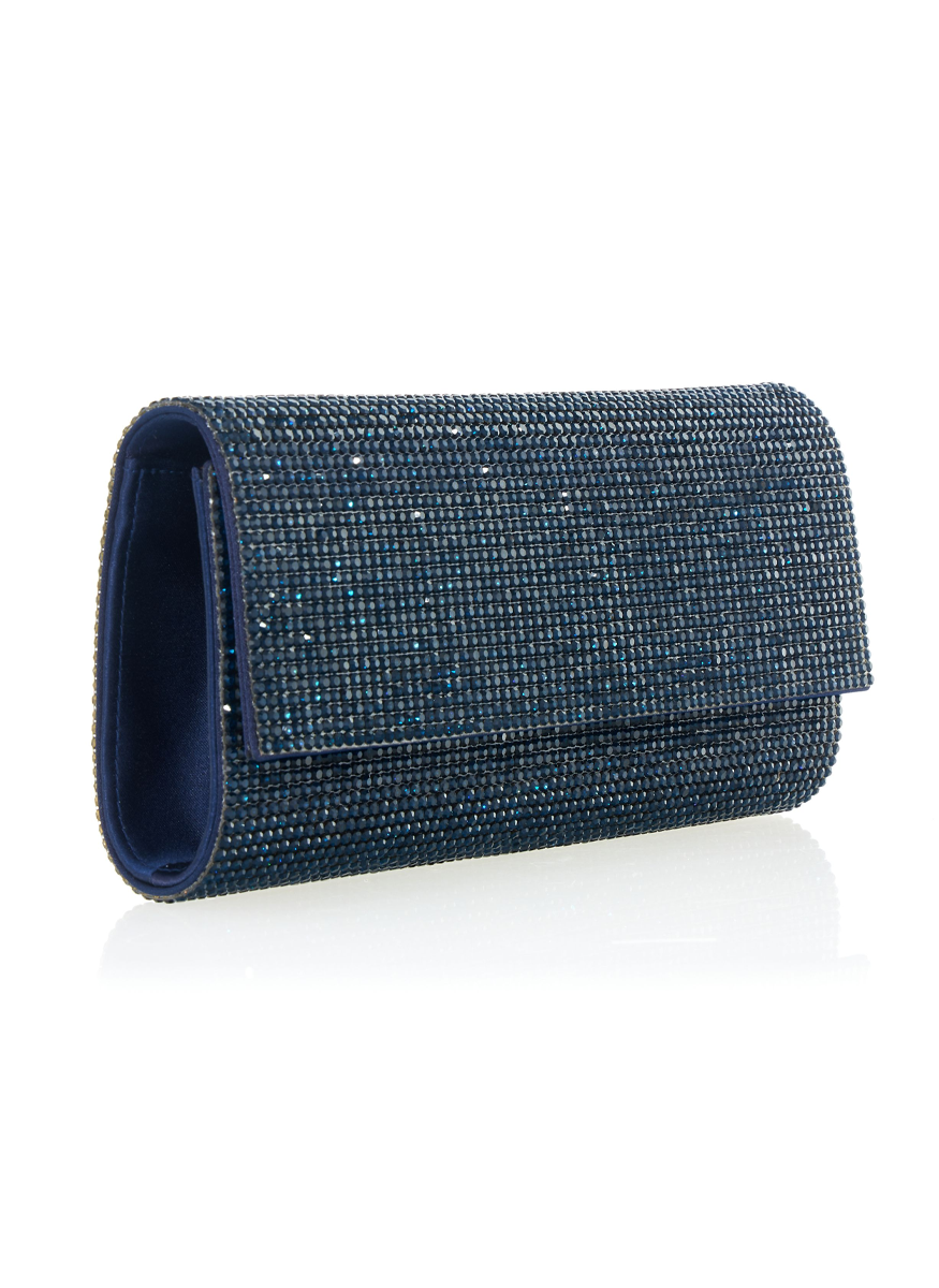 Perry Crystal Clutch in Midnight - Judith Leiber Couture