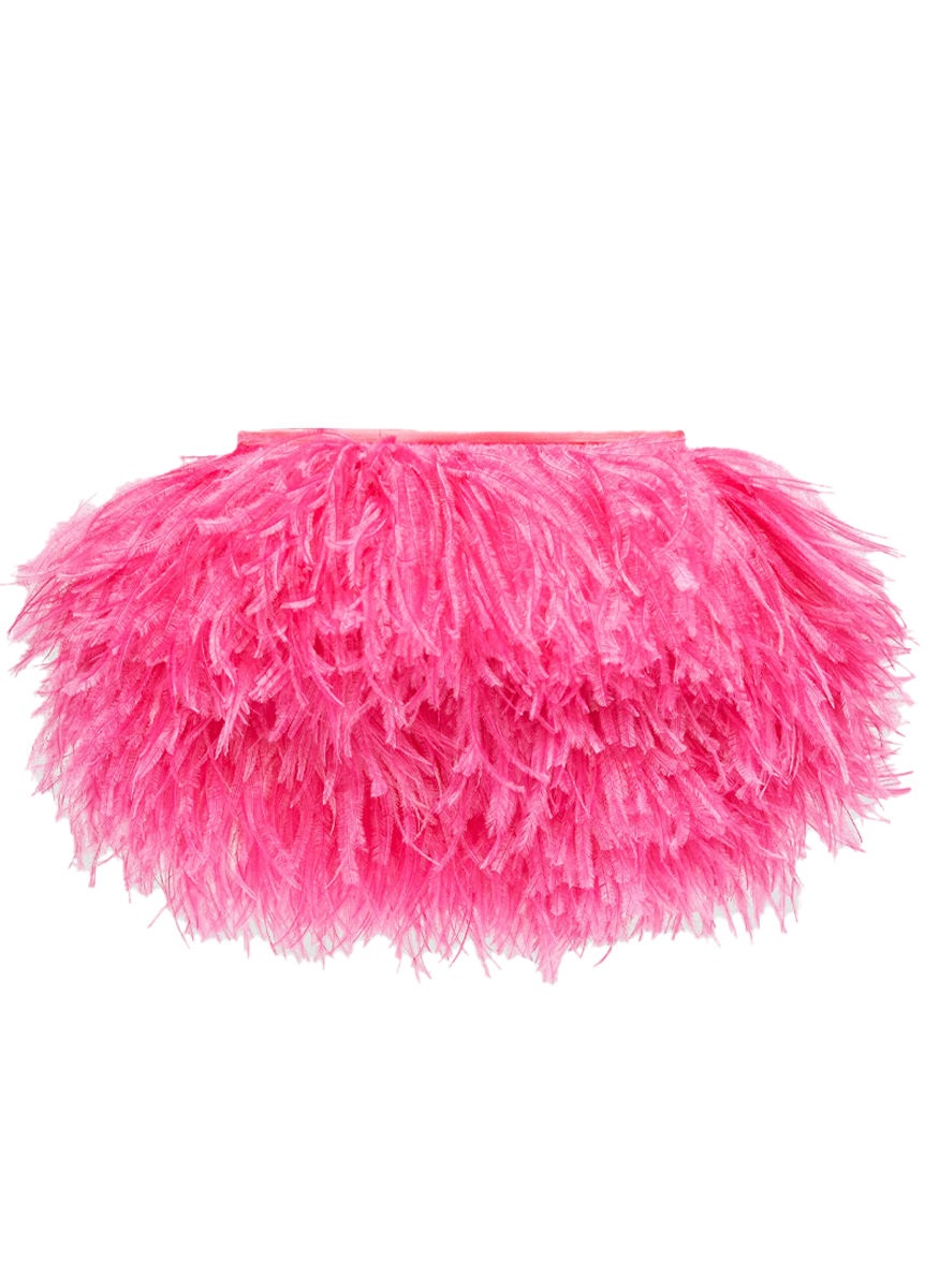 Small Feather Clutch in Pink