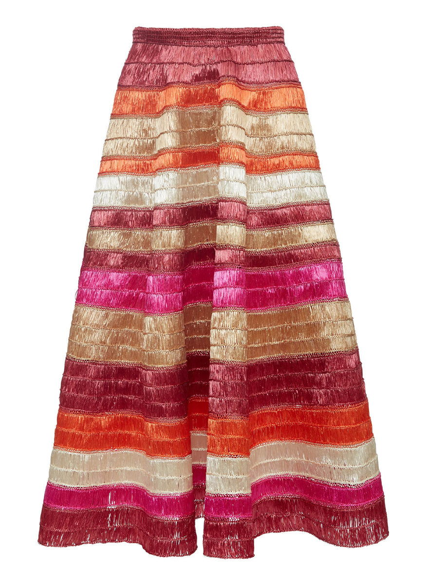Reina Embroidered Raffia Skirt