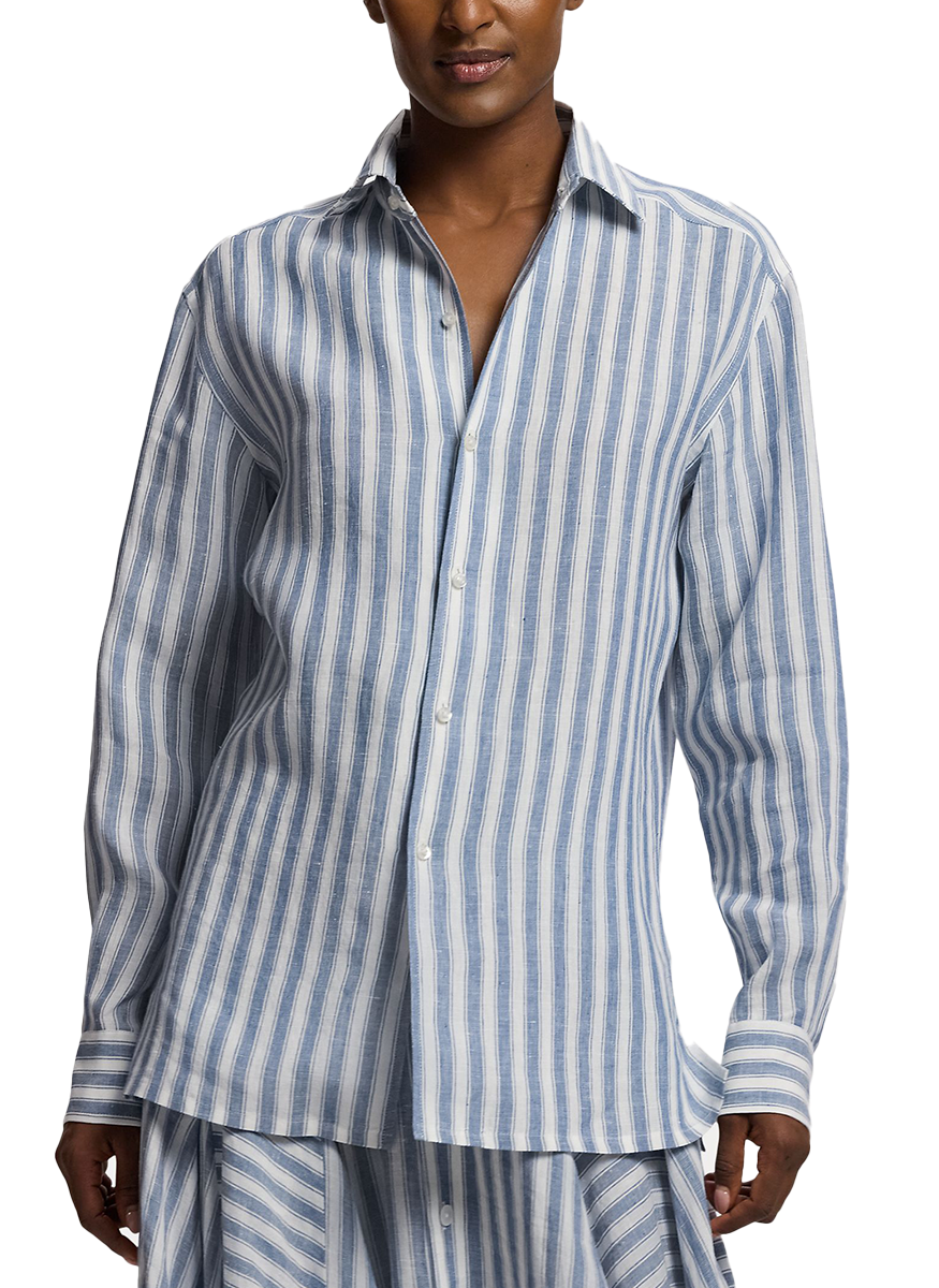 Capri Umbrella Stripe Linen Shirt - Ralph Lauren Collection
