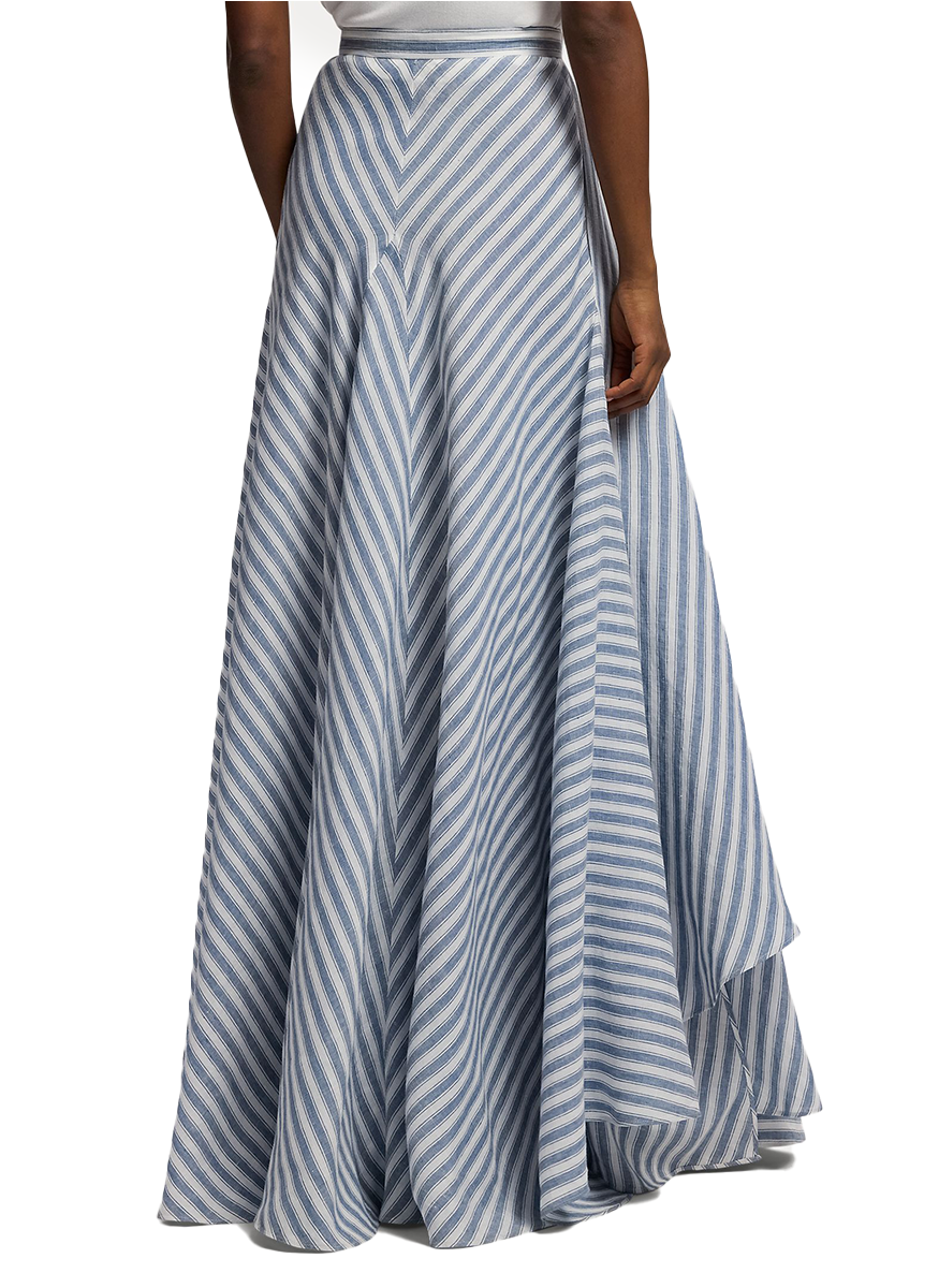 Shamus Umbrella Stripe Linen Skirt - Ralph Lauren Collection