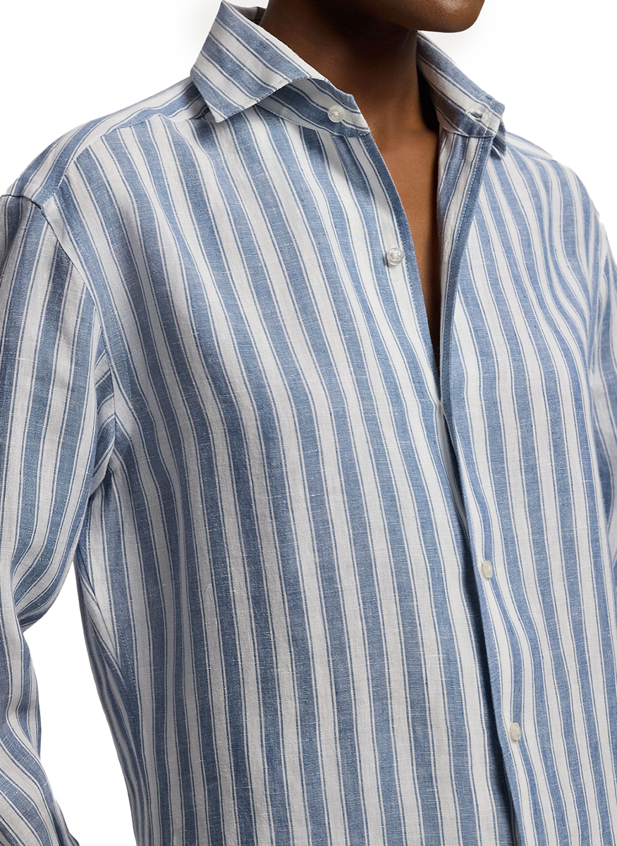 Capri Umbrella Stripe Linen Shirt - Ralph Lauren Collection