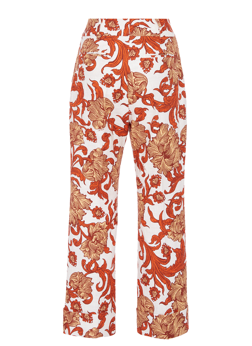 Hendrix Pant in Reef White Cotton - La DoubleJ