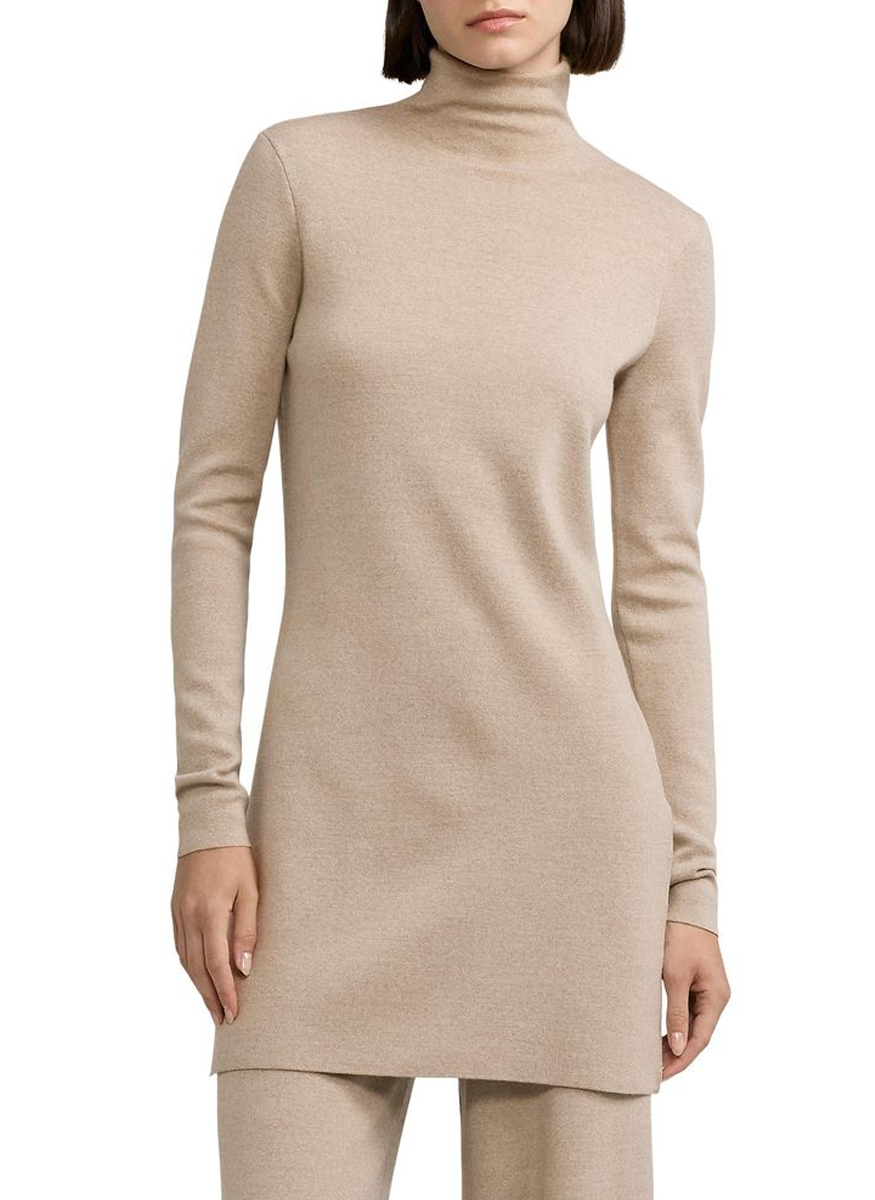 Merino Wool Mockneck Tunic Sweater