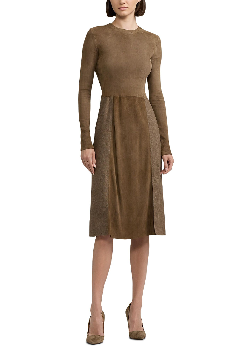 Carlita Lamb-Suede Flannel Dress