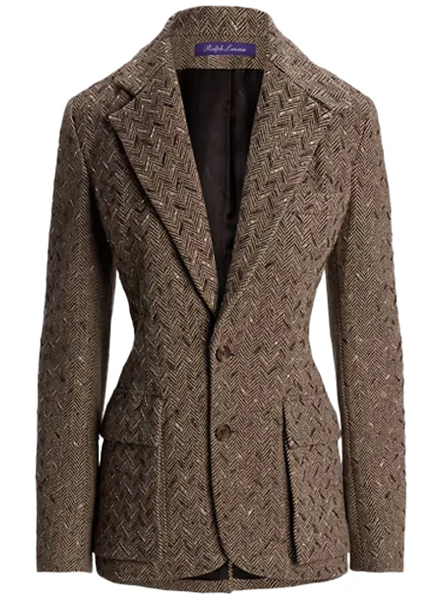 Preston Embellished Herringbone Jacket - Ralph Lauren Collection