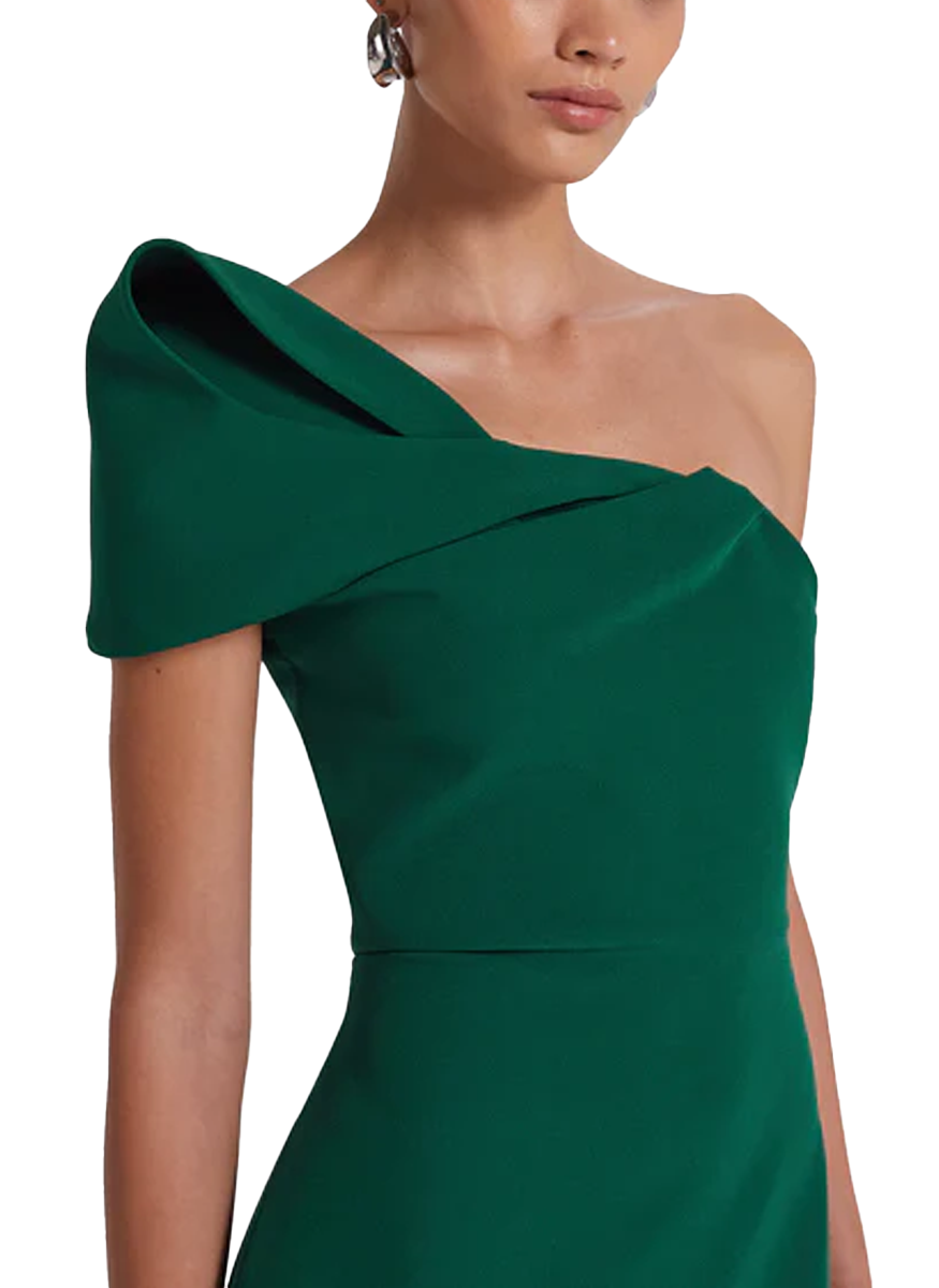 Blanchette One Shoulder Crepe Gown - Safiyaa