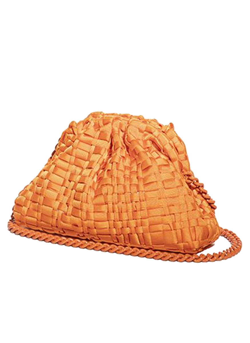 Mini Game Woven Ribbon Clutch with Tonal Chain - Maria La Rosa