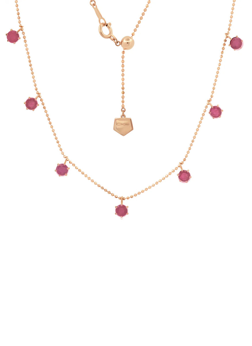 Floating Pink Sapphires Necklace