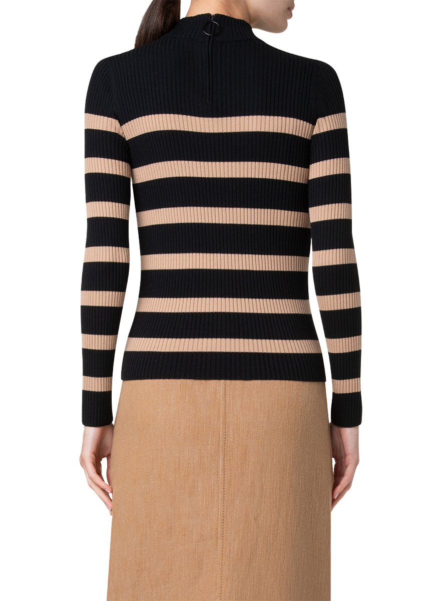 Ribbed Striped Knit Sweater - Akris Punto