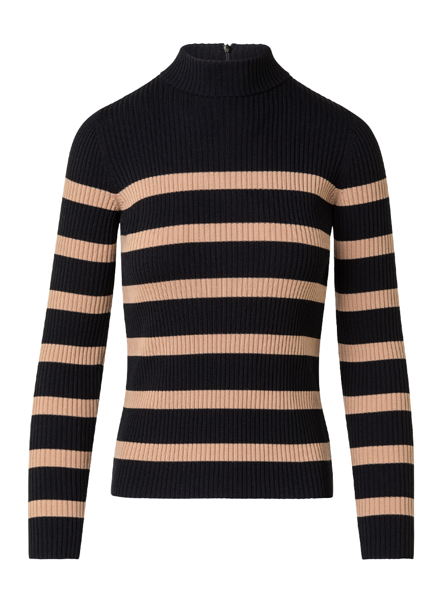 Ribbed Striped Knit Sweater - Akris Punto