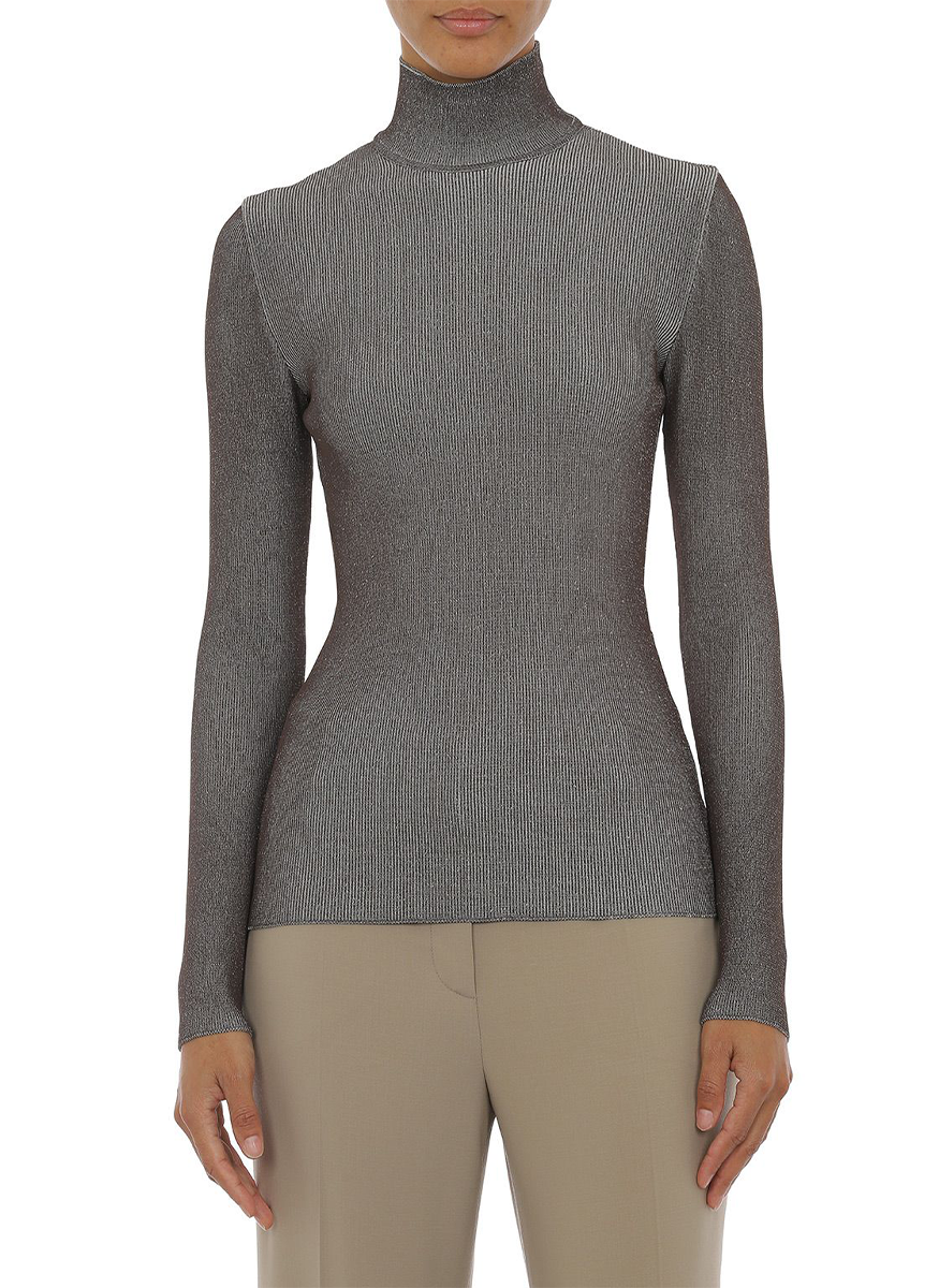 A FERRETTI 売れ筋商品|||アルベルタ フェレッティ ニット&セーター アウター レディース Turtlenecks Grey and myera ちょっとだけみじか丈のセーター〈グレー〉｜and