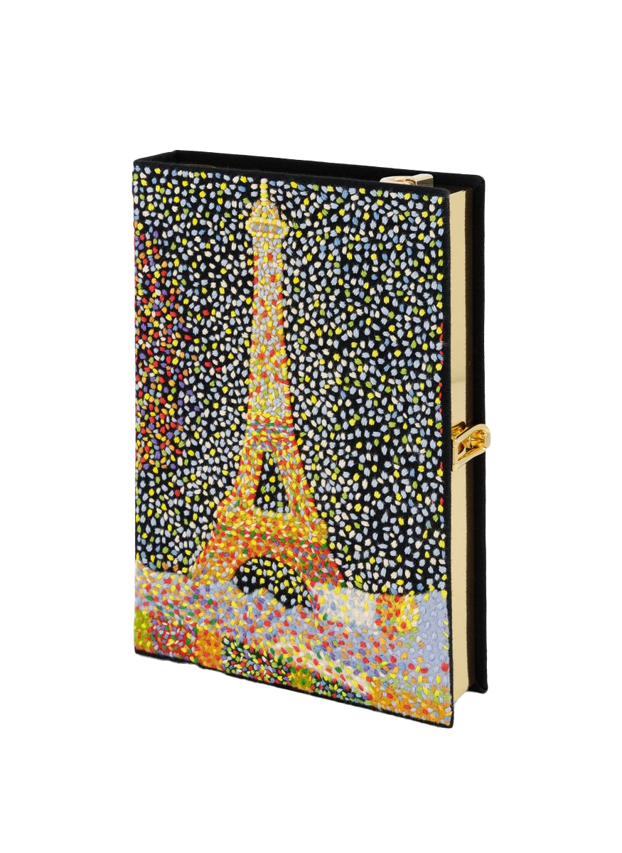 "Eiffel Tower Seurat" Book Clutch with Strap