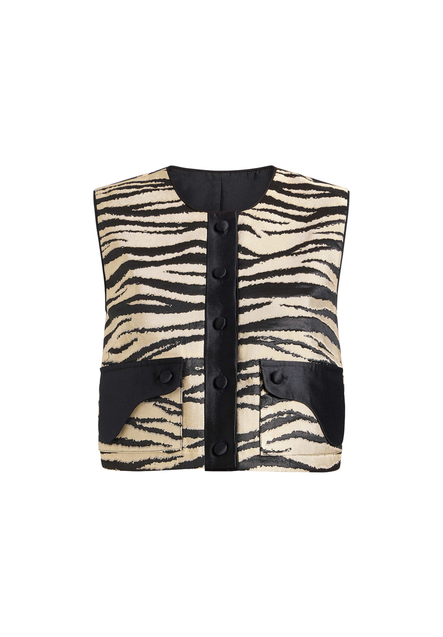 Xena Zebra Striped Cropped Top - MARKARIAN